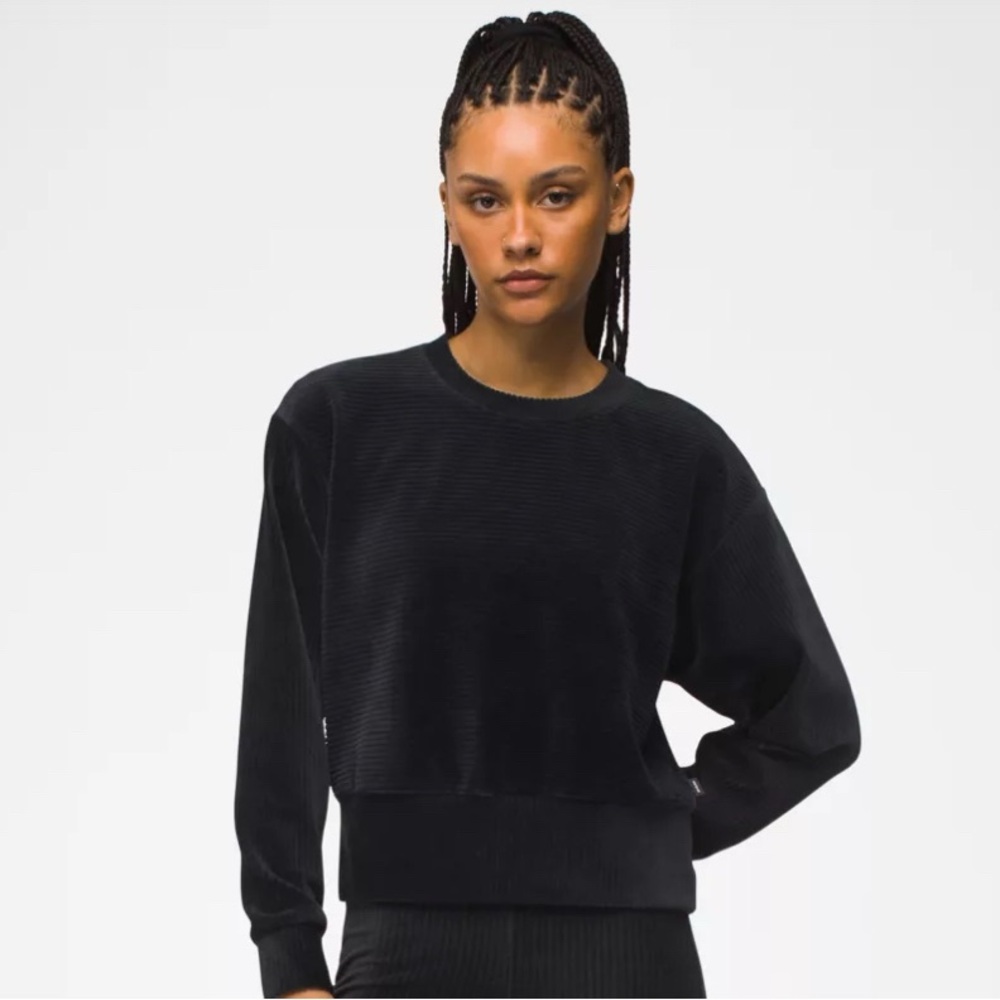 prAna Velour Escambia Pull Over Sweater Crew Black Sweatshirt Women's M